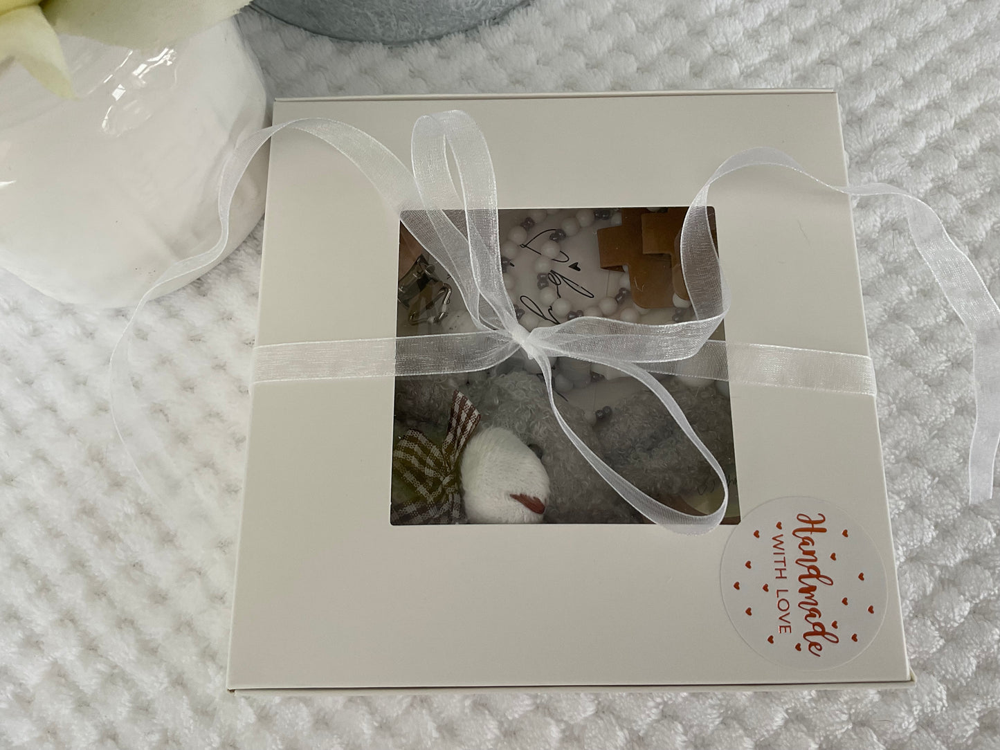 Reborn doll and child, bracelet, necklace, dummy clip & small teddy gift box