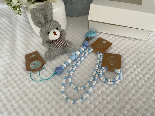 Reborn doll and child, bracelet, necklace, dummy clip & small teddy gift box