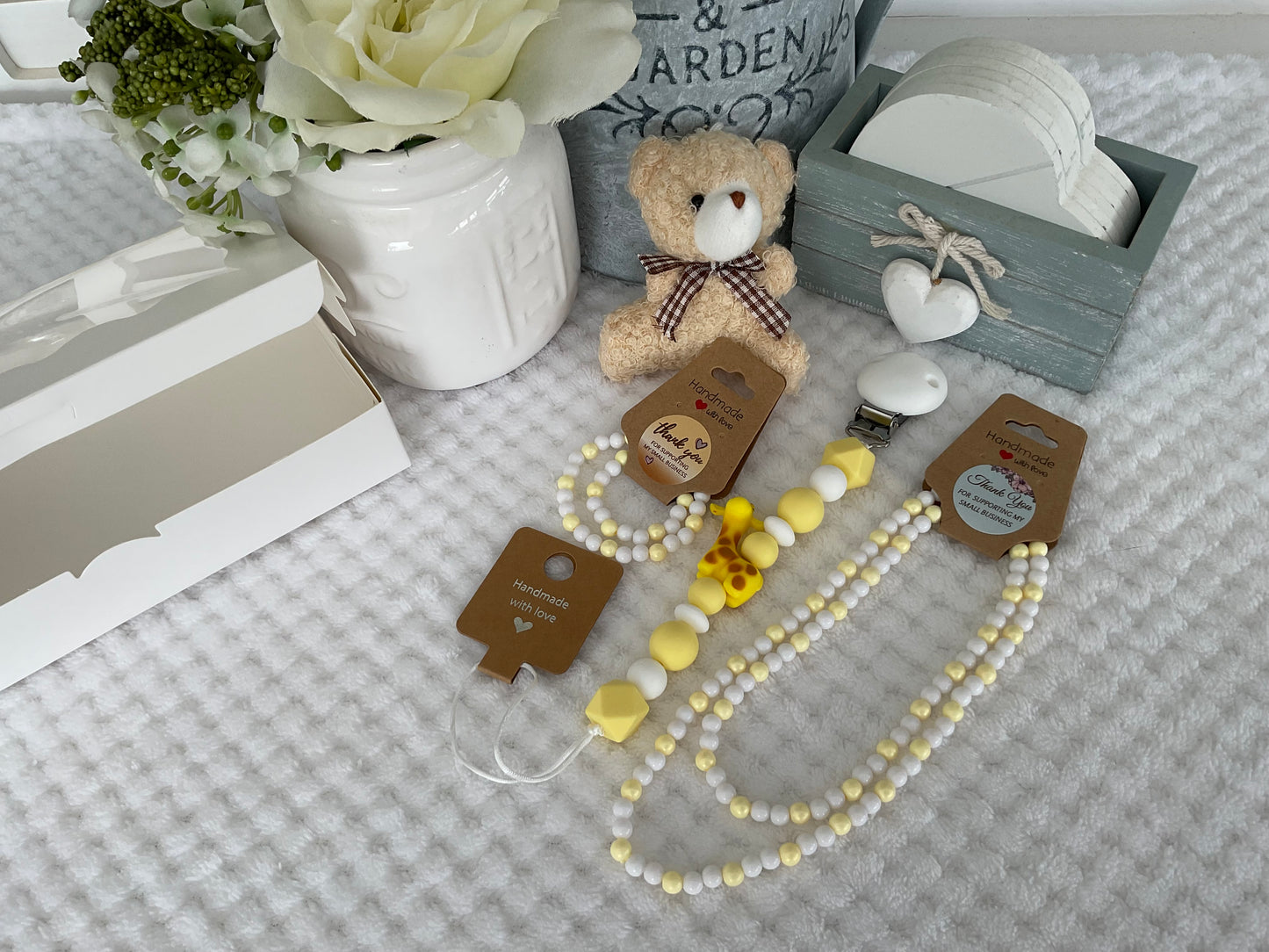 Reborn doll and child, bracelet, necklace, dummy clip & small teddy gift box