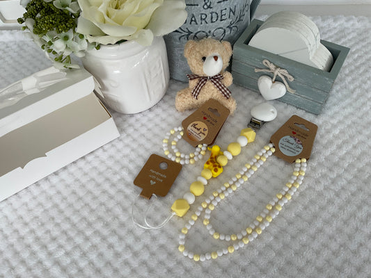 Reborn doll and child, bracelet, necklace, dummy clip & small teddy gift box