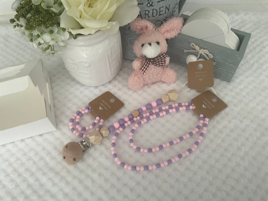 Reborn doll and child, bracelet, necklace, dummy clip & small teddy gift box