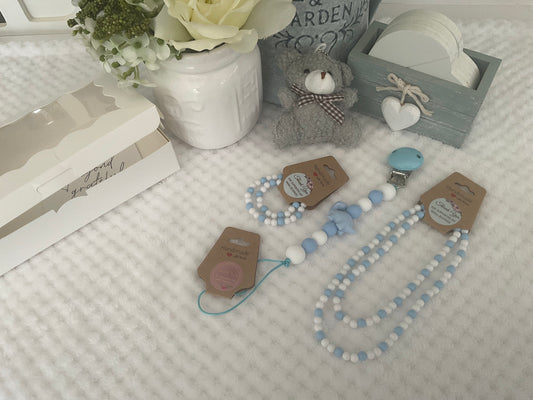 Reborn doll and child, bracelet, necklace, dummy clip & small teddy gift box
