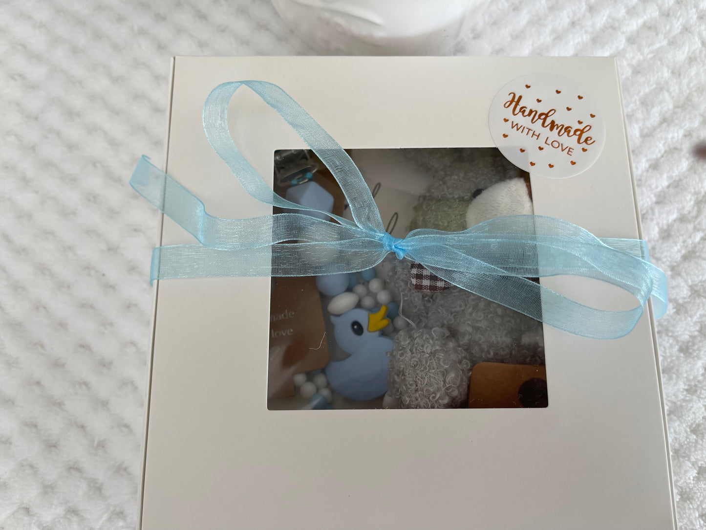 Reborn doll and child, bracelet, necklace, dummy clip & small teddy gift box