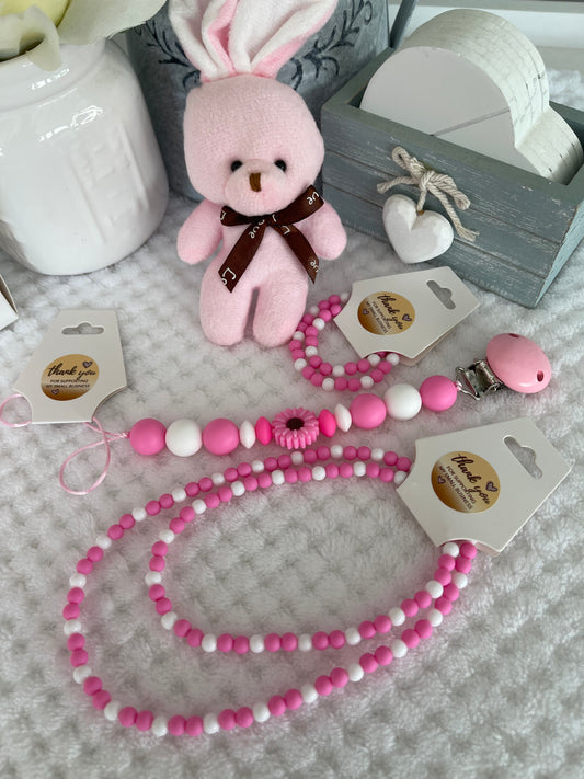 Reborn doll and child, bracelet, necklace, dummy clip & small teddy gift box