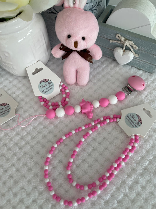 Reborn doll and child, bracelet, necklace, dummy clip & small teddy gift box